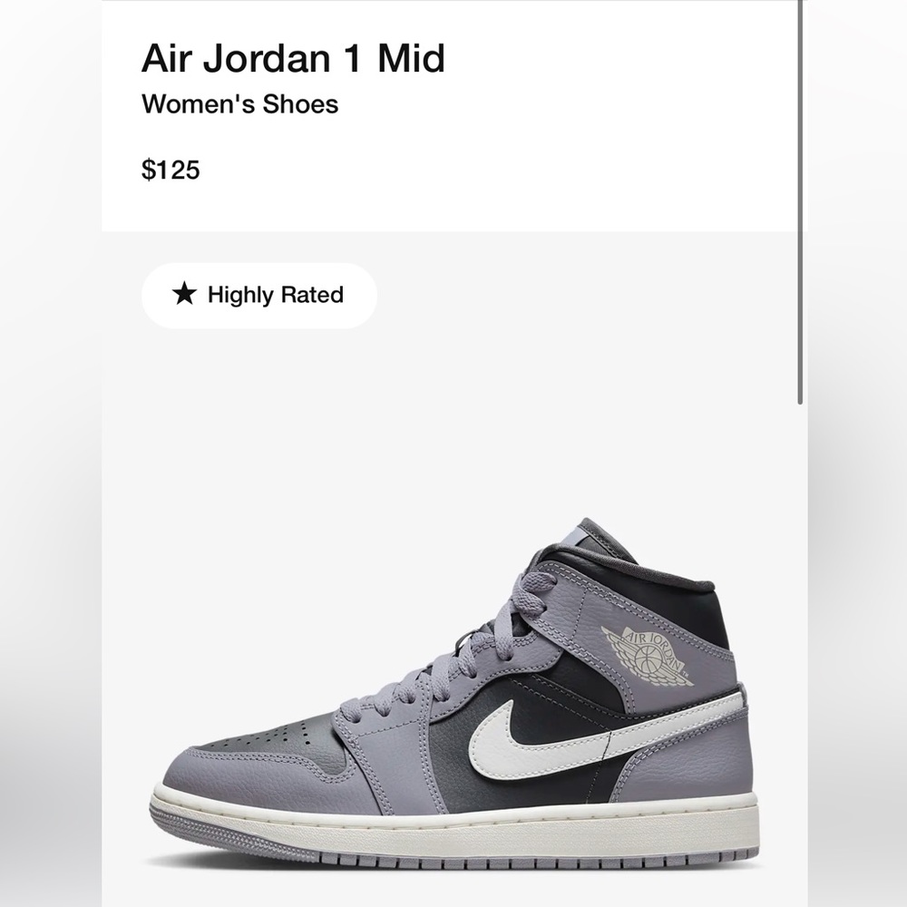 Womens Air Jordan 1 Mid Size 11 Cement Gray